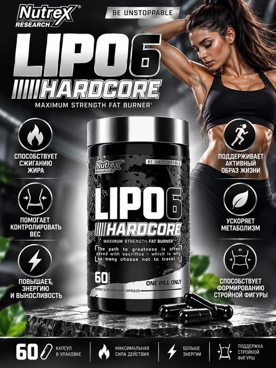 Nutrex Lipo 6 серия жиросжигатели, 60 и 120 капсул