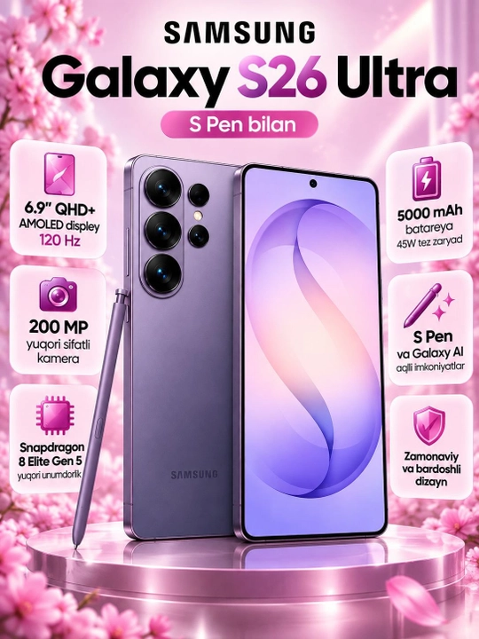 Samsung Galaxy S26 Ultra 12/256 GB, S Pen, 6.9” QHD+ AMOLED 120Hz - 