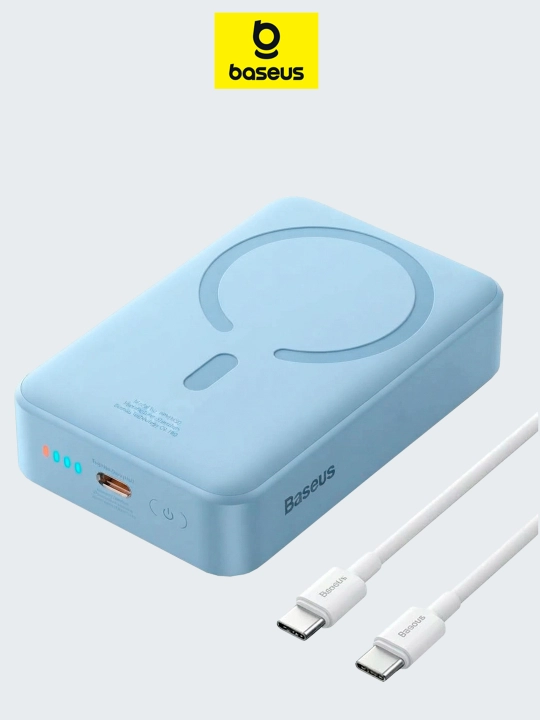 Baseus MagSafe tashqi akkumulyatori, 10000 mA/soat simsiz zaryadlash imkoniyati
