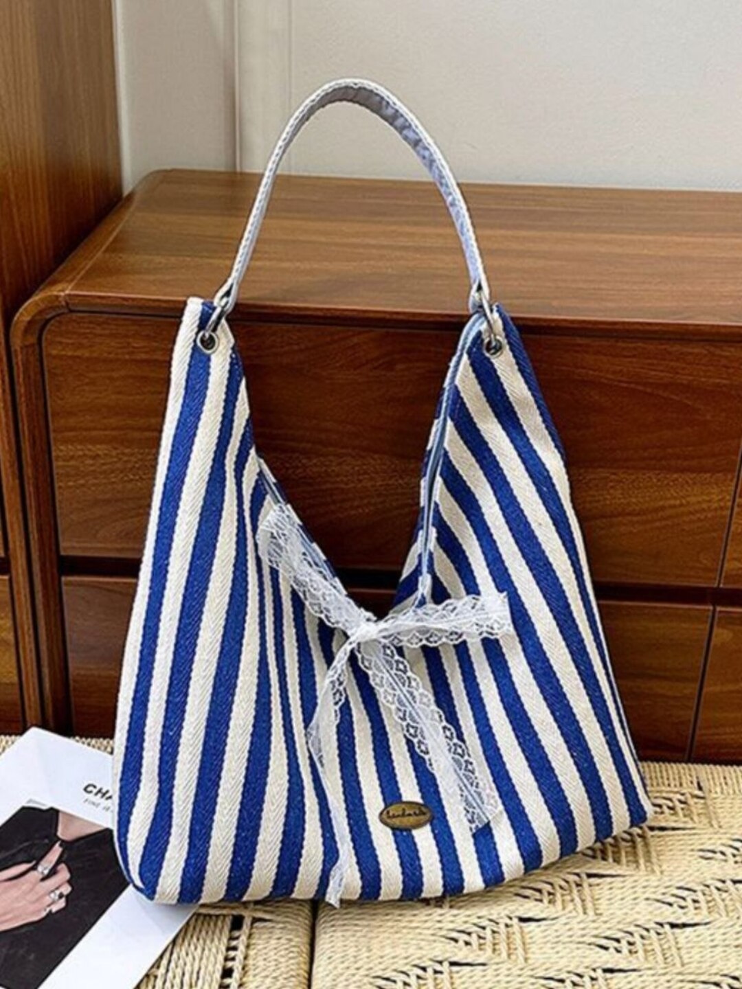 Ayollar uchun ikki tomonlama shopper sumka, Beyou Merci matoli - 
