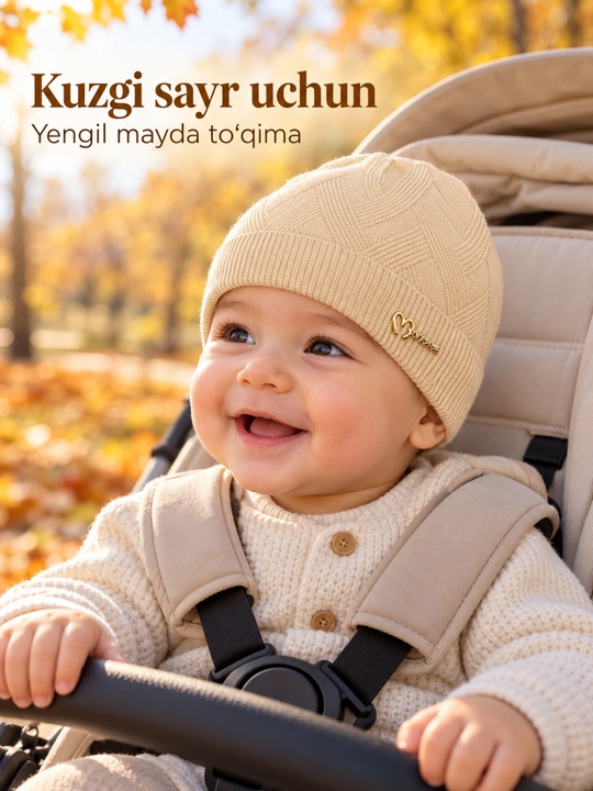 2 oylikdan 1 yoshgacha bo‘lgan bolalar uchun bahorgi va kuzgi qalpoqchalar - 