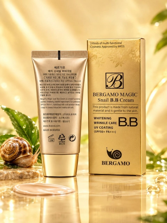 BB крем, крем для лица, тональный крем, SPF 50 крем, улиточный крем, Bergamo BB крем - 