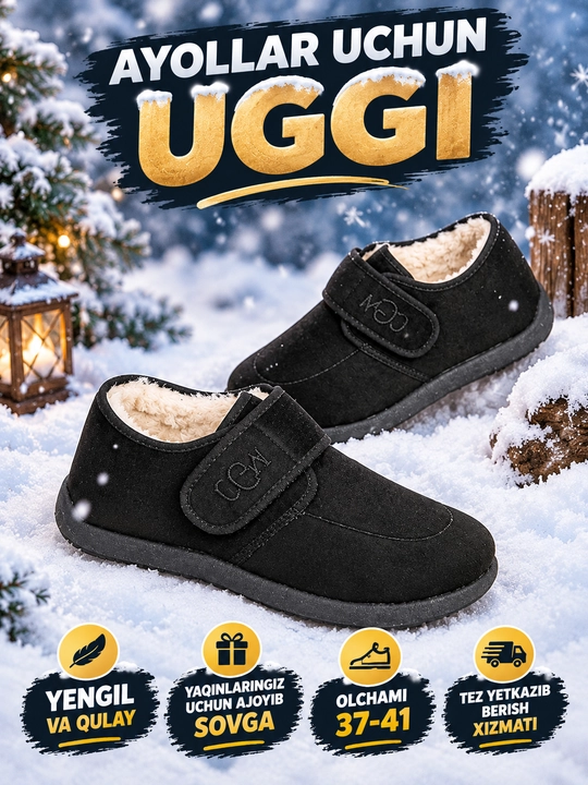 Uggi ayollar uchun, uggilar, mo'ynali botinkalar, koreys uslubi, yumshoq taglik - 
