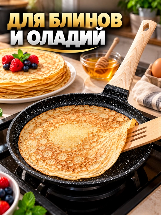 Blinitsa tovasi 24 sm, granit qoplamali, yopishmaydigan quymoq tovasi