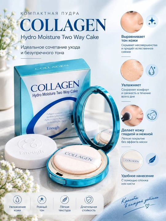 Компактная пудра COLLAGEN Hydro Moisture Two Way Cake Enough - 
