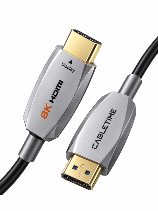 Cabletime 8K 60Hz optik tolali HDMI kabeli 5M