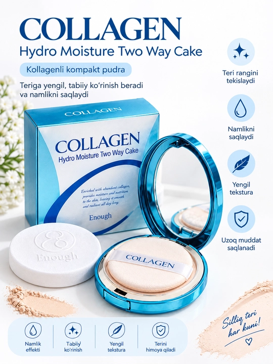 COLLAGEN Hydro Moisture Two Way Cake — kollagenli kompakt pudra
