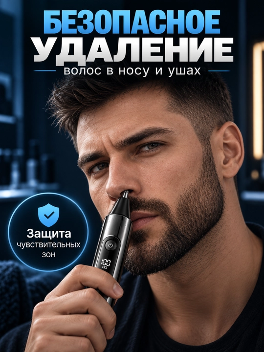 Машинка для стрижки волос VGR 107, триммер для бороды, носа и ушей