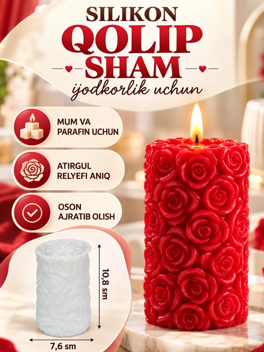 Silikon qolip mum uchun, sham, shamlar tayyorlash uchun mold