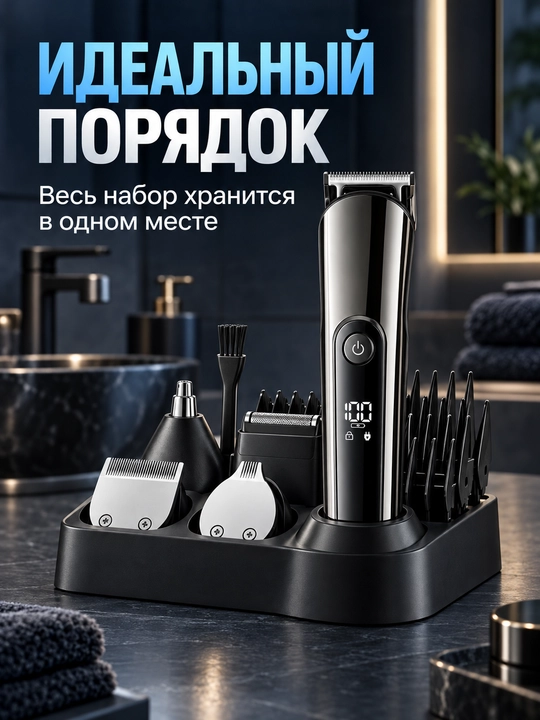 Машинка для стрижки волос VGR 107, триммер для бороды, носа и ушей