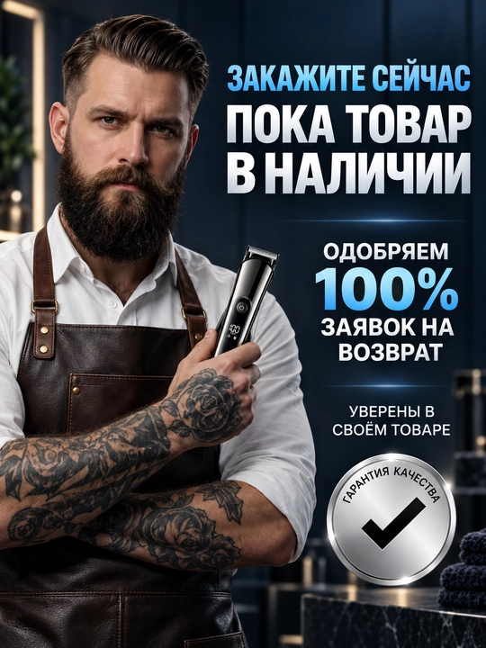 Машинка для стрижки волос VGR 107, триммер для бороды, носа и ушей