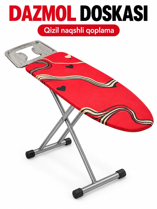 Dazmollash doskasi, metall, buklanadigan, balandligi sozlanadigan, dazmol taglikli