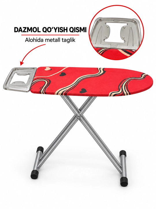 Dazmollash doskasi, metall, buklanadigan, balandligi sozlanadigan, dazmol taglikli