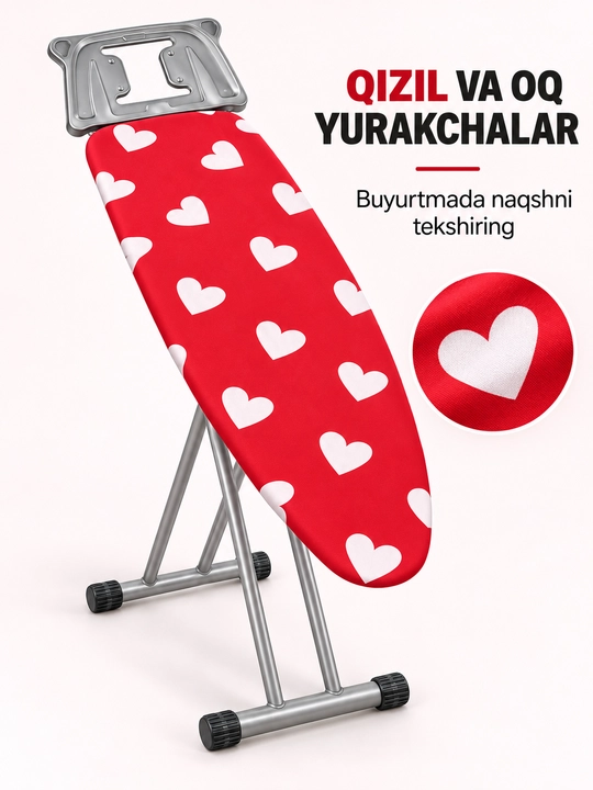 Dazmollash doskasi, metall, buklanadigan, balandligi sozlanadigan, dazmol taglikli