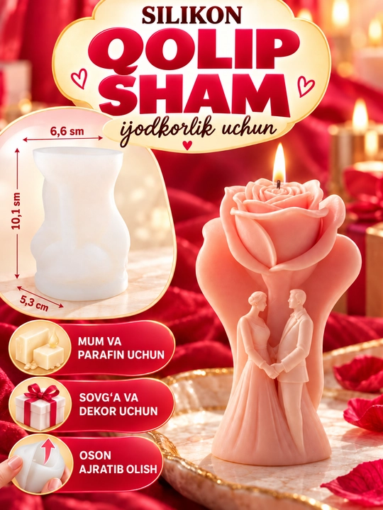 Silikon qolip mum uchun, sham, shamlar tayyorlash uchun mold
