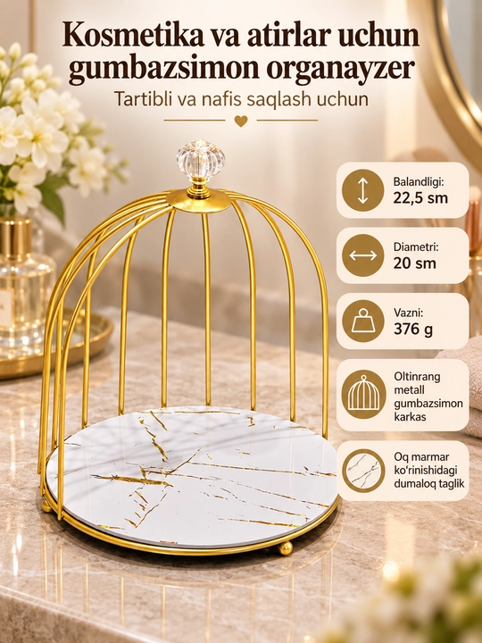 Ayollar atirlari va kosmetikasi uchun tortmali organayzer, 3 va 4 qavatli