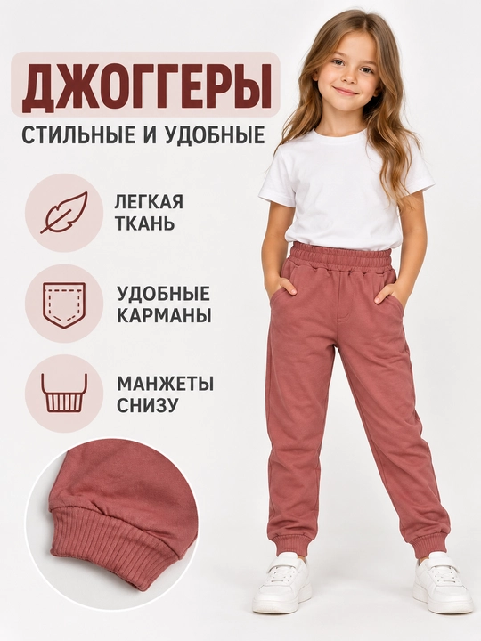 Брюки детские MUKKO для девочек и мальчиков, Турция, хлопковые джоггеры