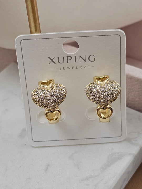 Женские серьги Xuping в форме сердца, изящный и современный дизайн - 