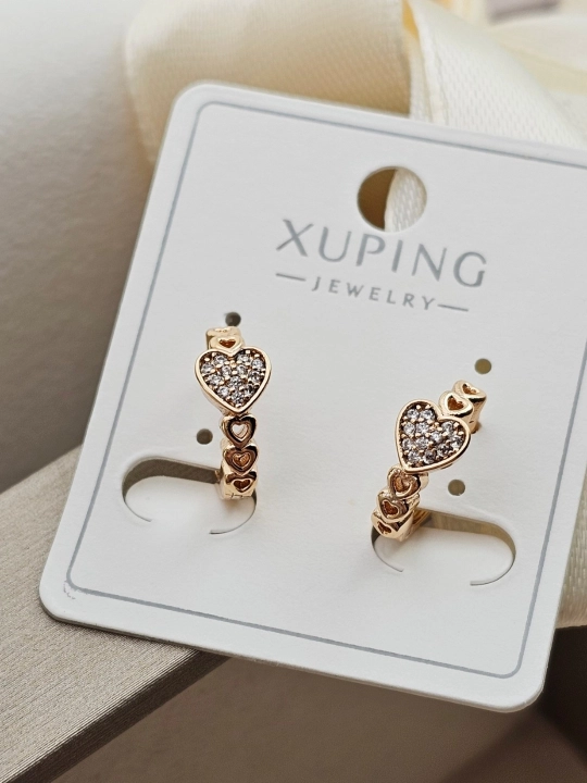 Женские серьги Xuping в форме сердца, изящный и современный дизайн - 