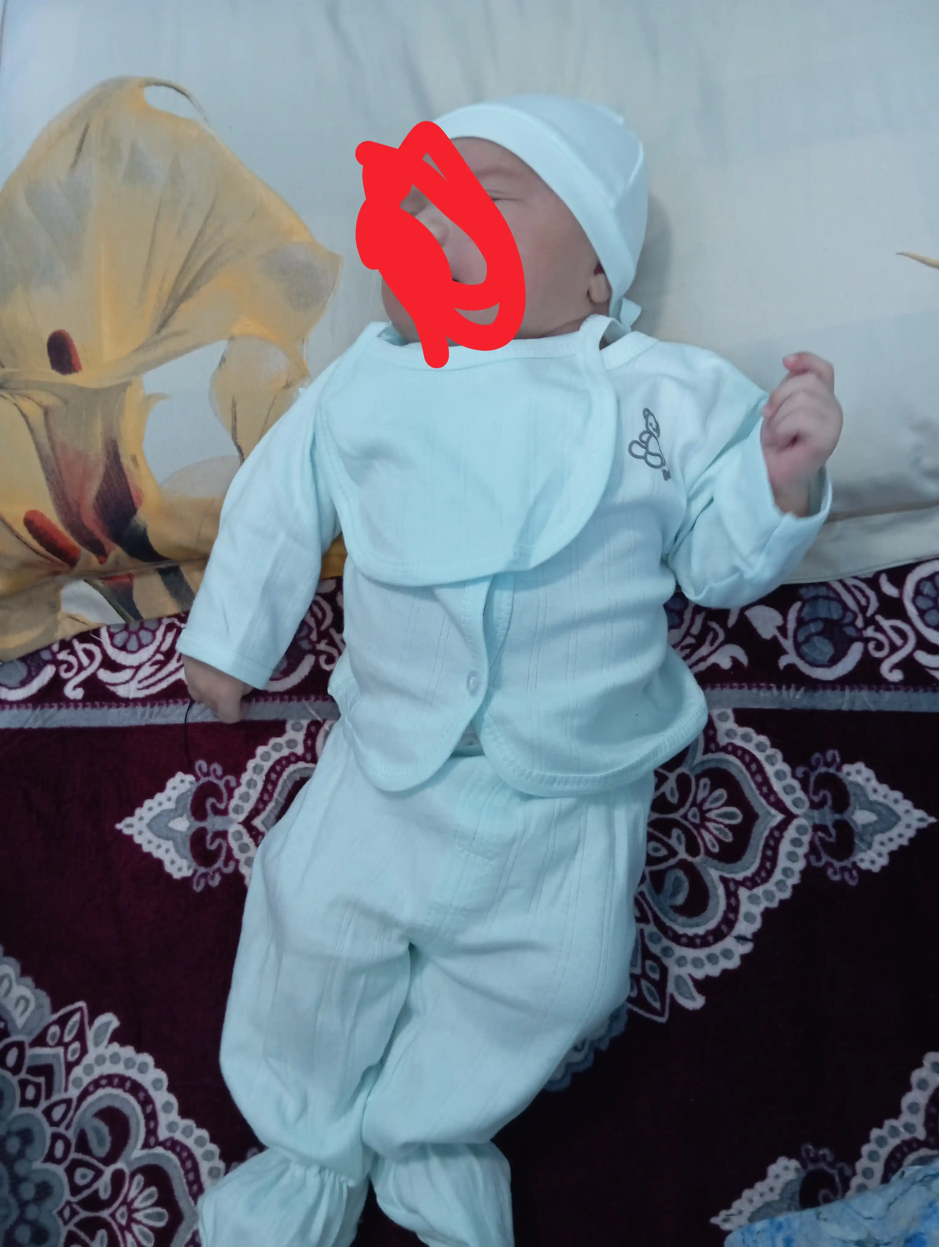 Chaqaloqlar uchun 5 qismli kiyim to‘plami, paxtali, tug‘ruqxona uchun