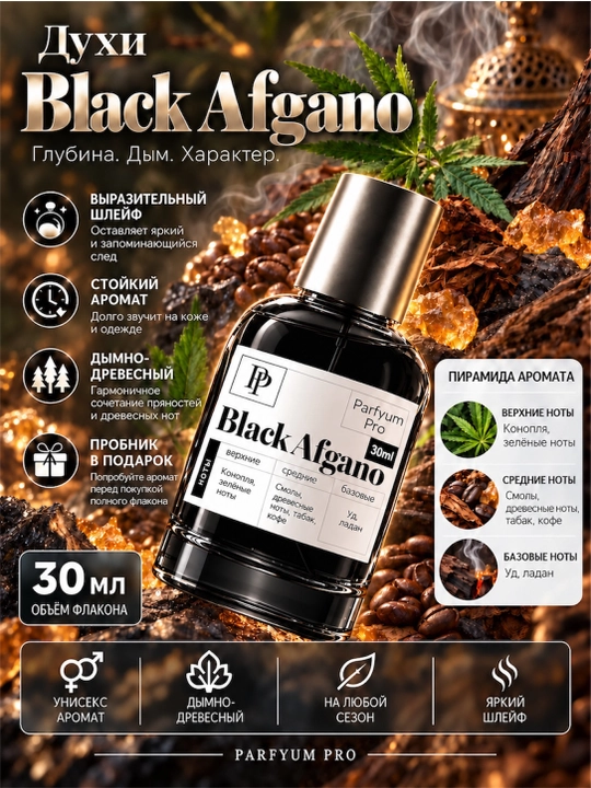 Парфюм Black Afghano для мужской, Black Afghano духи от Parfyum Pro - 