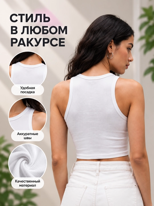 Топ женский базовый, топик женский, майка женская, кроп-топ