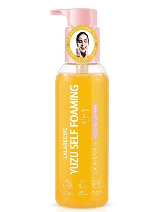 LALARECIPE Yuzu - yuz yuvish uchun ko‘pik 3 ta 1 da, AHA BHA PHA, 200 ml - 