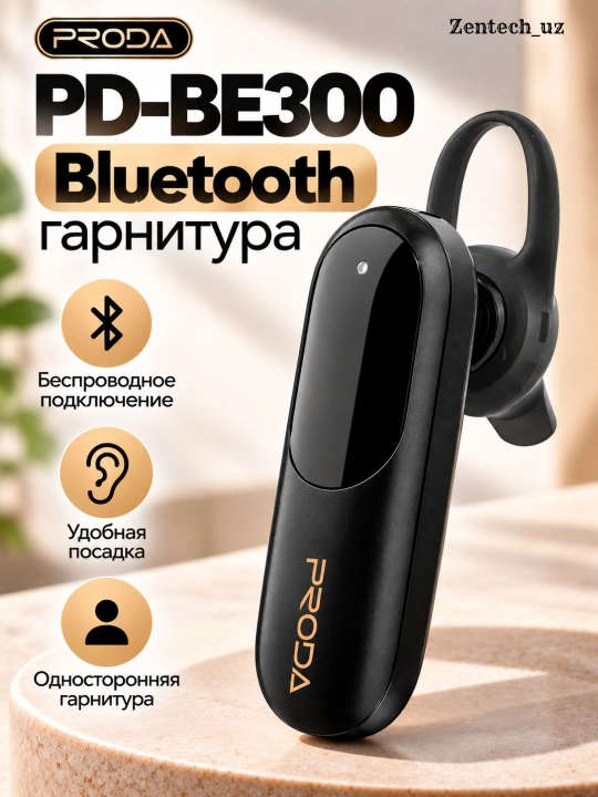 Bluetooth гарнитура PRODA PD-BE300 PALO Series, беспроводной мононаушник для звонков - 