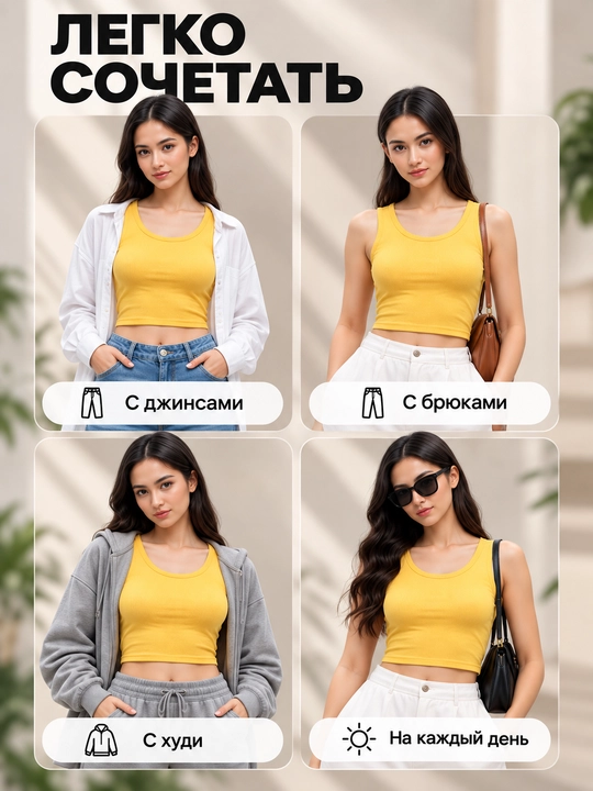 Ayollar uchun toplar, bazaviy krop top va mayka ayollar uchun