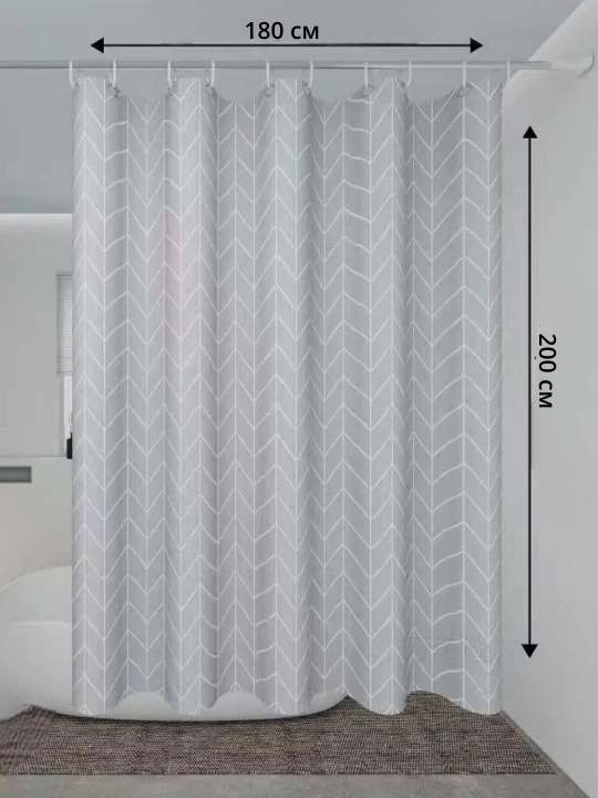 Vannaxona uchun 180x200 o‘lchamli suv o‘tkazmaydigan parda