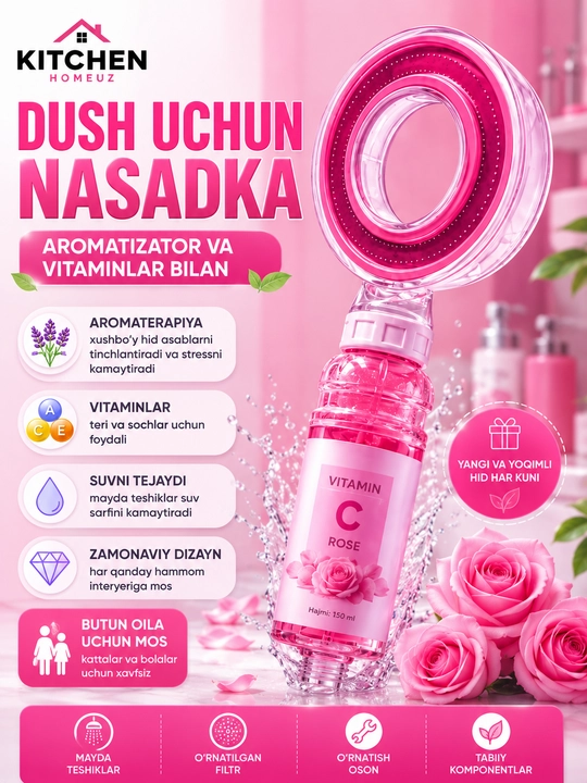 Vitaminli va aromaterapiyali dush nasadkasi