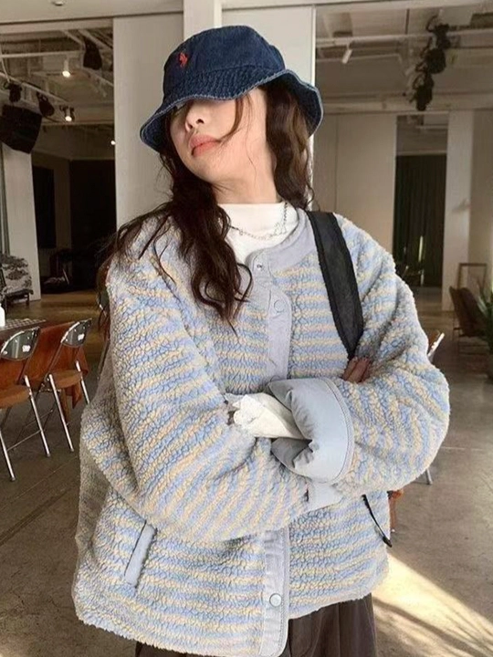 Ayollar va qizlar uchun qishki kurtka, yechiladigan sharfli qishki tivit kamzul