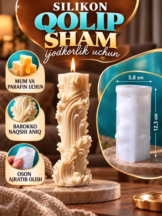 Silikon qolip mum uchun, sham, shamlar tayyorlash uchun mold