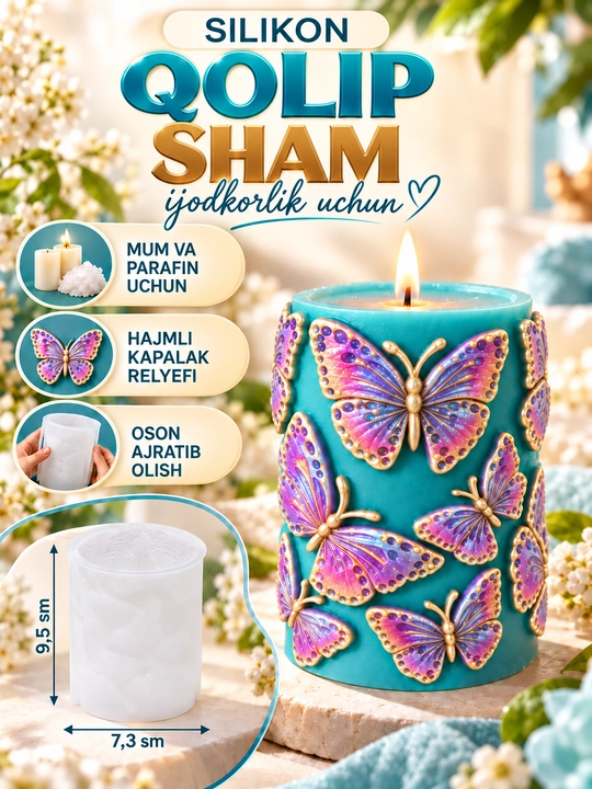 Silikon qolip mum uchun, sham, shamlar tayyorlash uchun mold
