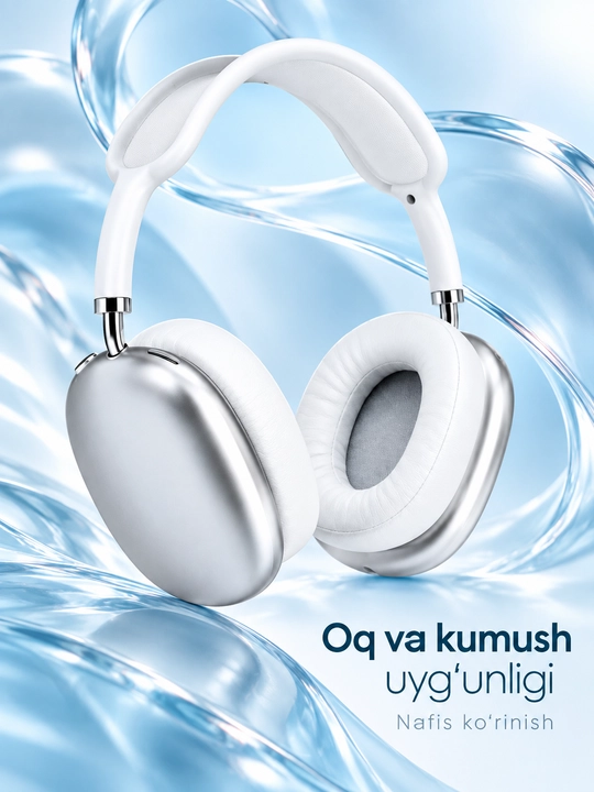 Simsiz Bluetooth quloqchinlar P9, mikrofonli, to'liq o'lchamli