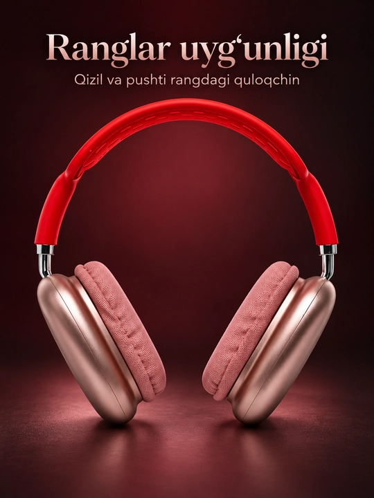 Simsiz Bluetooth quloqchinlar P9, mikrofonli, to'liq o'lchamli
