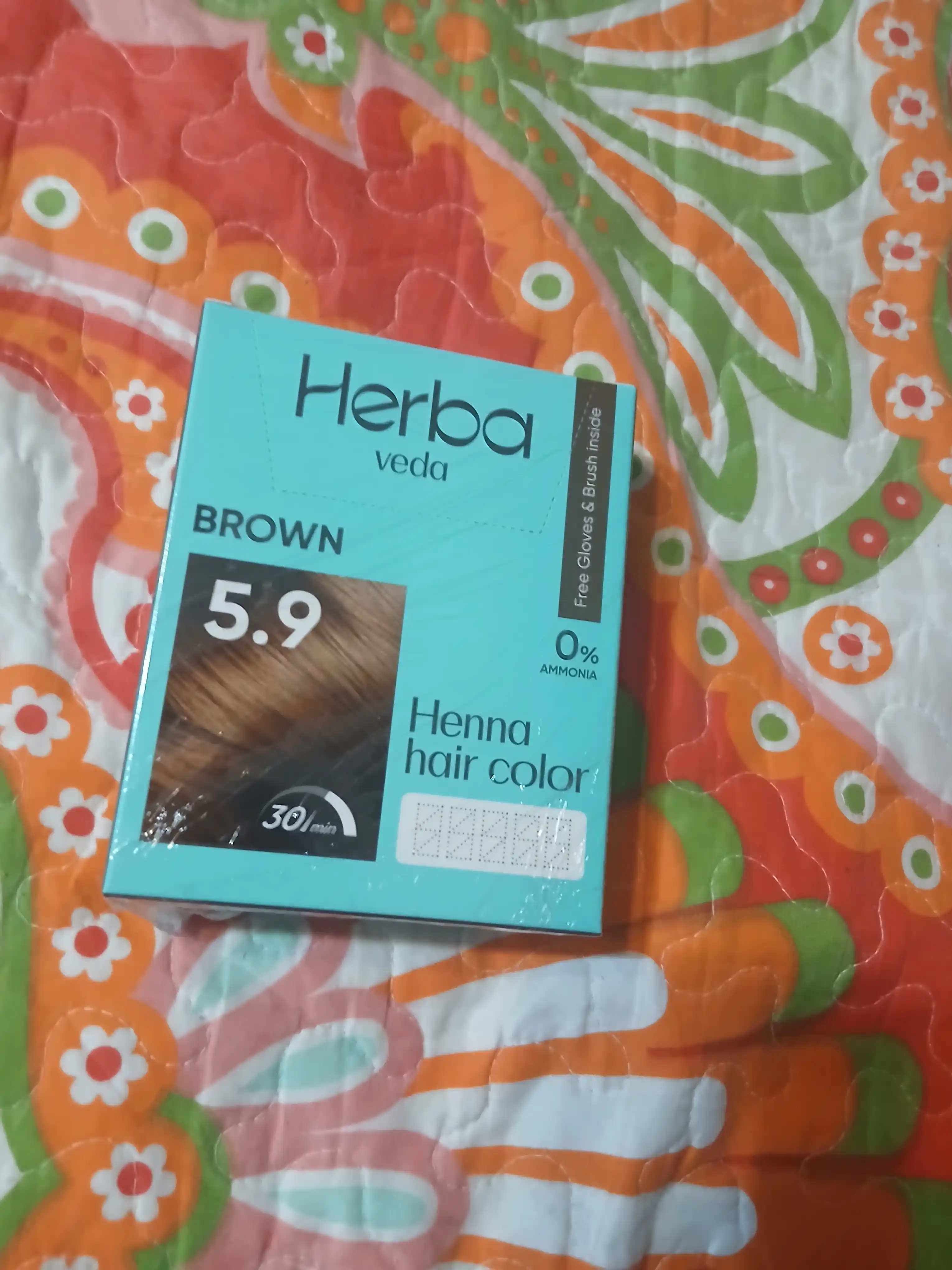 Herba Veda Henna Hair Color soch bo‘yog‘i-xna, 6 ta sachet, 10 g, ammiaksiz