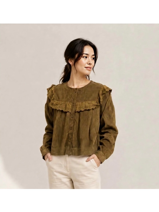 Velvet kofta, mikrovelvet bluzka, ayollar koftasi, ruffles kofta, zamonaviy bluzka - 