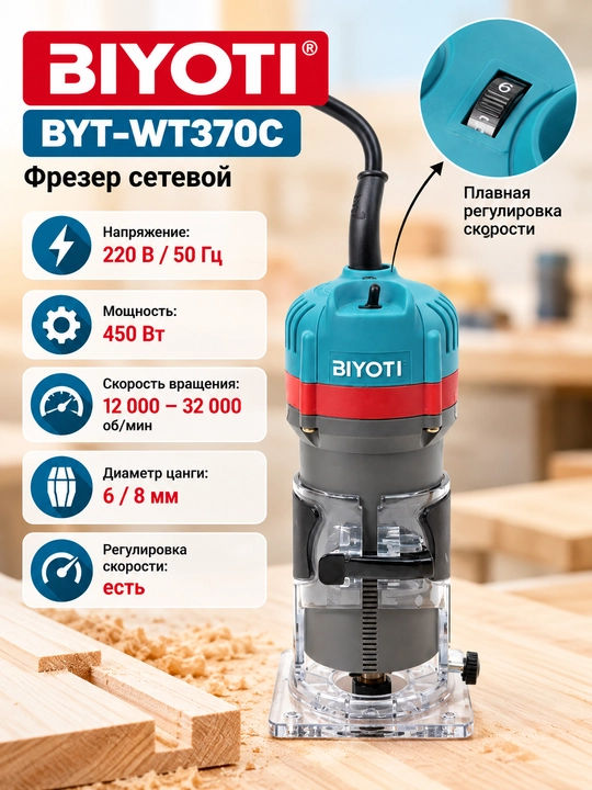 Фрезер электрический Biyoti BYT-WT370C - 