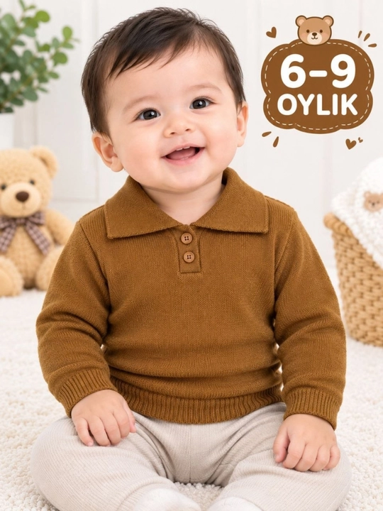 Chaqaloqlar uchun to'qilgan polo, 6-9 oylik - 