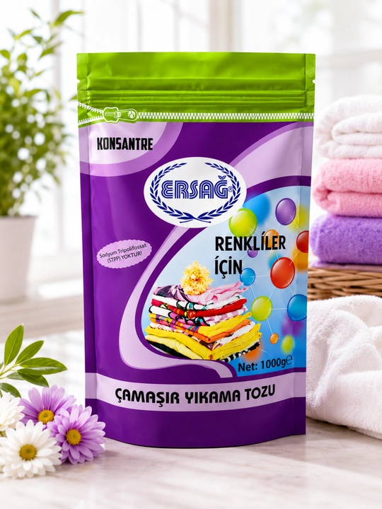 ERSAG стиральный порошок для цветного белья, 1000 г, концентрат, без фосфатов - 