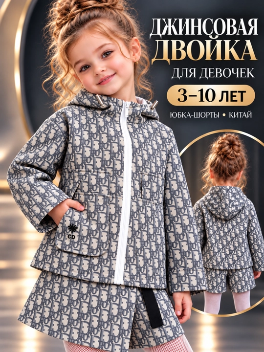 Одежда для девочек, детская одежда для девочек, двойка для девочек, 3–10 лет - 