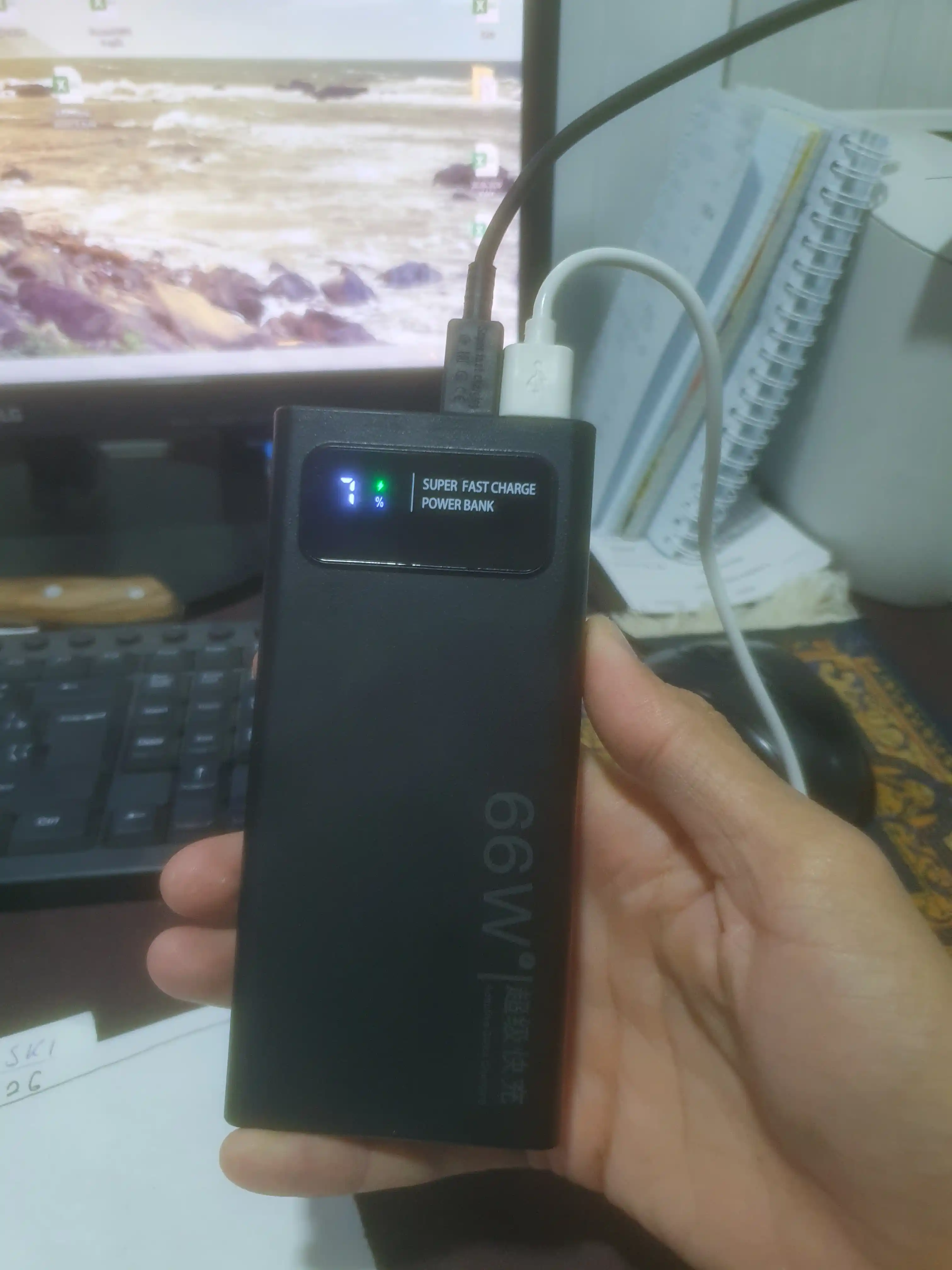 Внешний аккумулятор Power Bank, 66-22.5W, 20000mA, с быстрой зарядкой, 22.5w