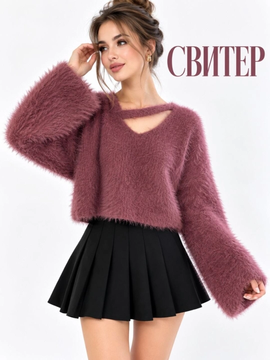Ayollar uchun zamonaviy katta o‘lchamli sviter - M–2XL - 