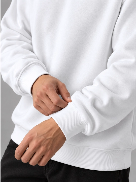 Erkaklar uchun oversize dumaloq yoqali svitshot, qalin futer 340 g, kuz-qish uchun