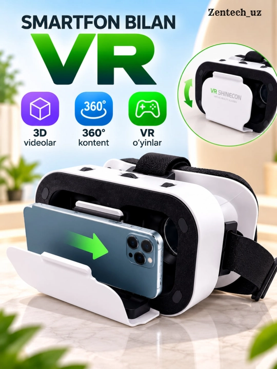 VR SHINECON очки виртуальной реальности для смартфона, 3D, 360° видео и VR-игр