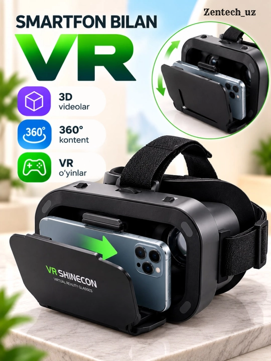 VR SHINECON очки виртуальной реальности для смартфона, 3D, 360° видео и VR-игр - 