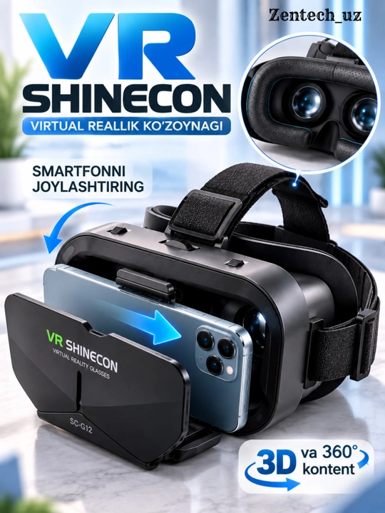 VR SHINECON очки виртуальной реальности для смартфона, 3D, 360° видео и VR-игр
