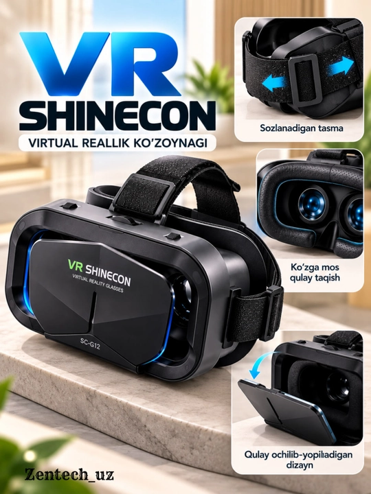 VR SHINECON очки виртуальной реальности для смартфона, 3D, 360° видео и VR-игр