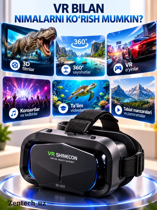 VR SHINECON очки виртуальной реальности для смартфона, 3D, 360° видео и VR-игр